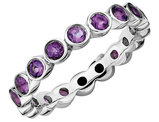 Purple Amethyst Ring Band 1.20 Carat (ctw) in Sterling Silver